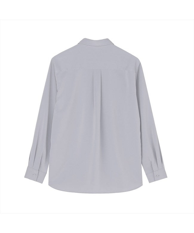 トーキョーシャツ TOKYO SHIRTS シルキーサテン レギュラー シャツブラウス 長袖 レディース （ブルーグレー） ブルーグレー