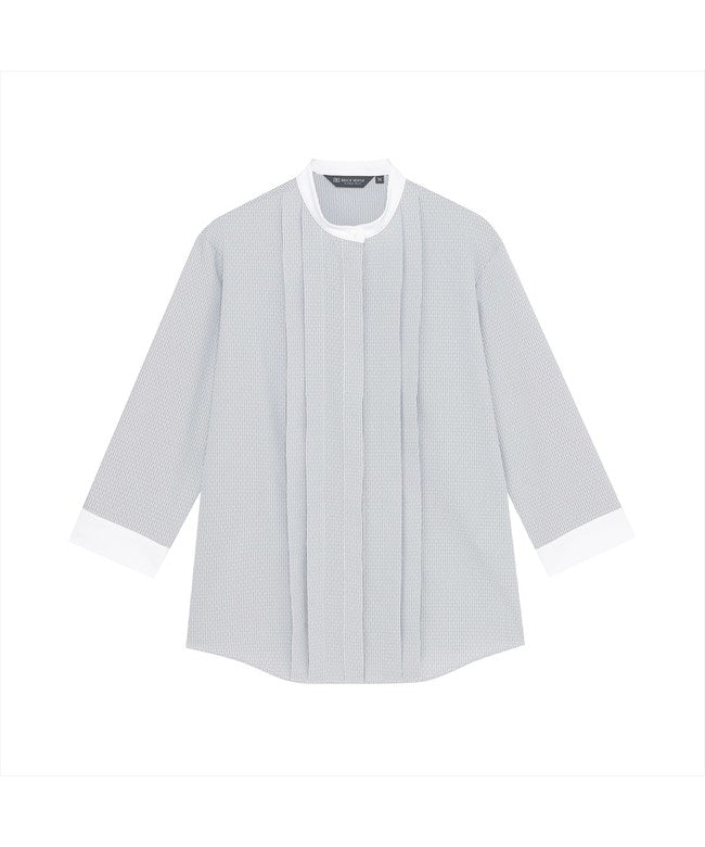 トーキョーシャツ TOKYO SHIRTS 【COFREX】 スタンド クレリック ブラウス 七分袖 レディースデザインシャツ （グレー） グレー