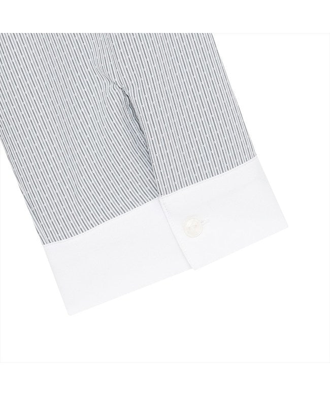 トーキョーシャツ TOKYO SHIRTS 【COFREX】 スタンド クレリック ブラウス 七分袖 レディースデザインシャツ （グレー） グレー
