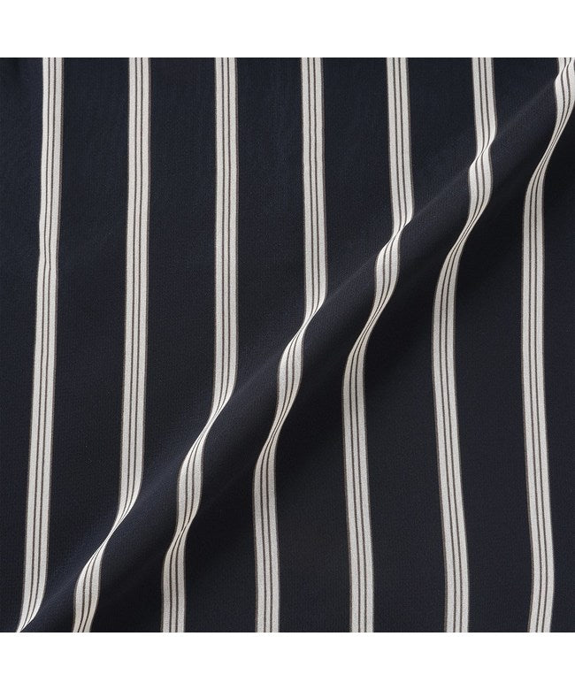トーキョーシャツ TOKYO SHIRTS ストライプシフォン ブラウス 七分袖 レディース （ネイビー） ネイビー