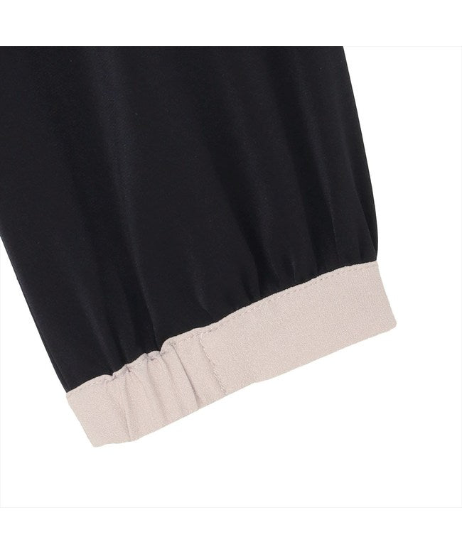 トーキョーシャツ TOKYO SHIRTS シルキーサテン 配色スキッパー ブラウス 長袖 レディース （ネイビー） ネイビー
