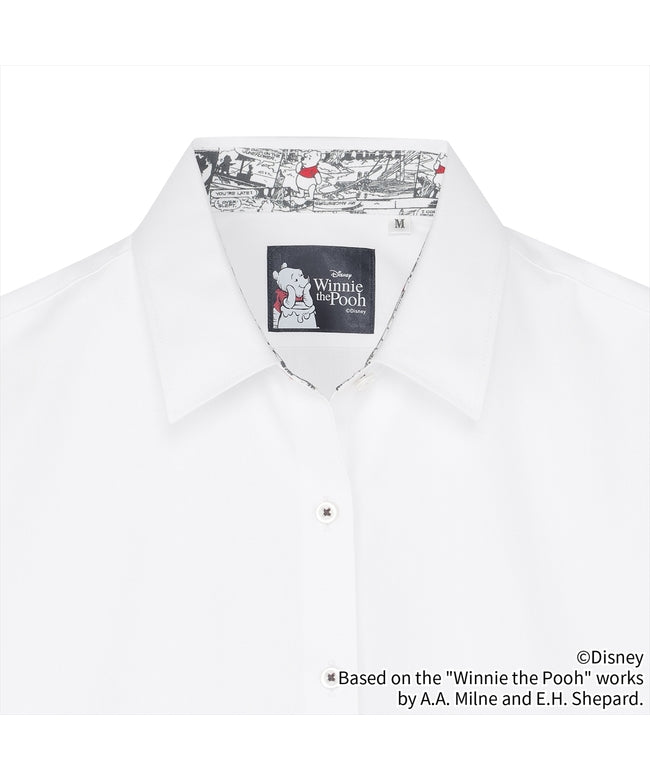 トーキョーシャツ TOKYO SHIRTS 【くまのプーさん】 レギュラー 長袖 形態安定 レディースシャツ 【透け防止】 （ホワイト） ホワイト