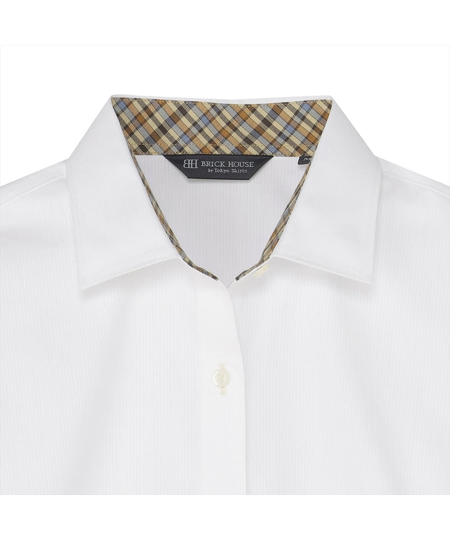 トーキョーシャツ TOKYO SHIRTS 【透け防止】 ワイド 長袖 形態安定 レディースシャツ （ホワイト） ホワイト