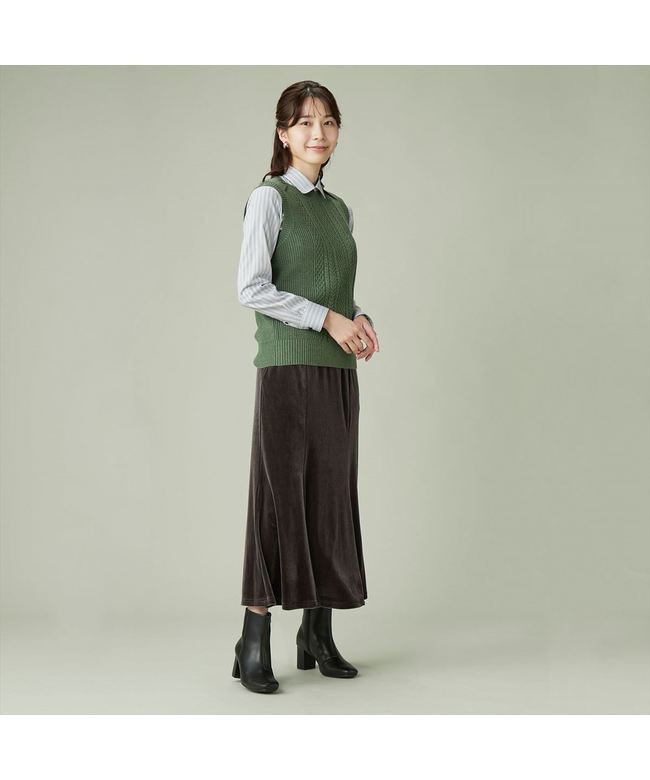 TOKYO SHIRTS Boat Neck Knit Vest for Women