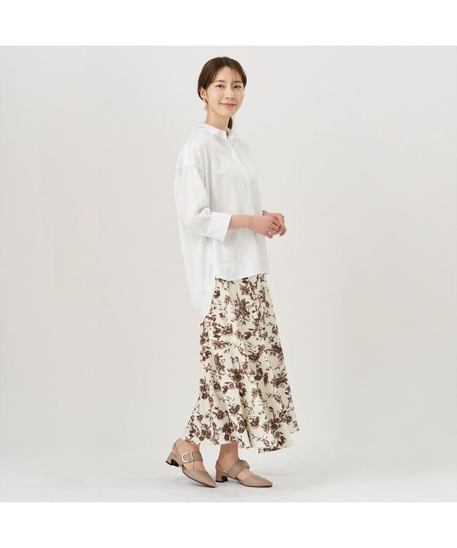 トーキョーシャツ TOKYO SHIRTS 【ECOVERO(TM)】 BIGシルエット レギュラー衿 七分袖 カジュアルシャツ （ホワイト） ホワイト