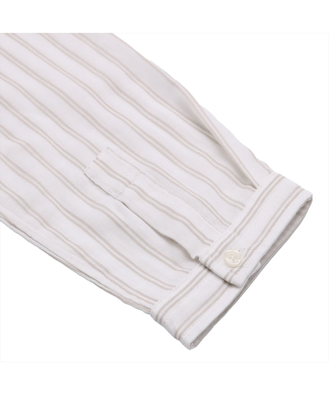 トーキョーシャツ TOKYO SHIRTS 【Pitta Re:)】 Wガーゼ レギュラー衿 綿100％ 七分袖シャツ （ベージュ） ベージュ