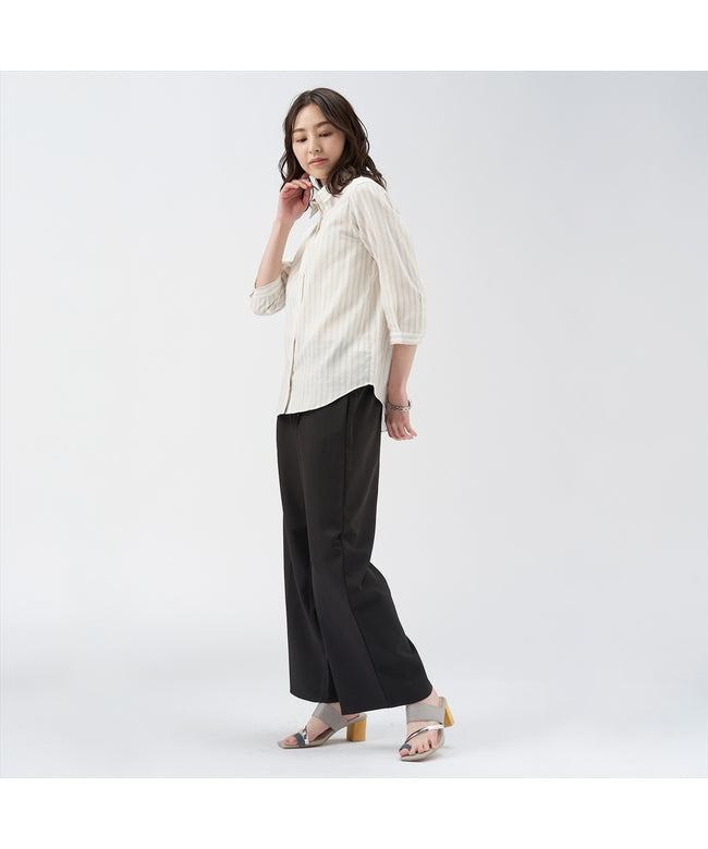 トーキョーシャツ TOKYO SHIRTS 【Pitta Re:)】 Wガーゼ レギュラー衿 綿100％ 七分袖シャツ （ベージュ） ベージュ