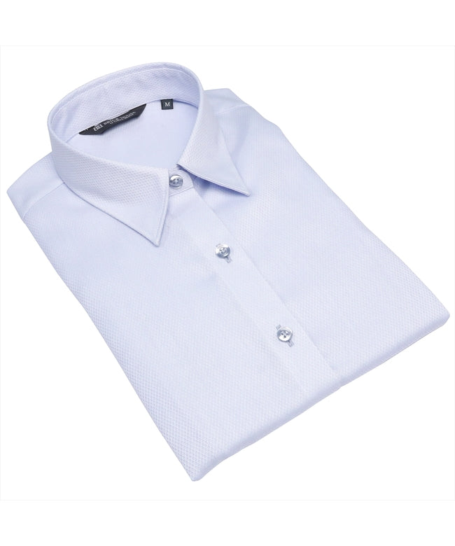 トーキョーシャツ TOKYO SHIRTS 【超形態安定】 レギュラー衿 綿100% 七分袖 レディースシャツ （ブルー） ブルー