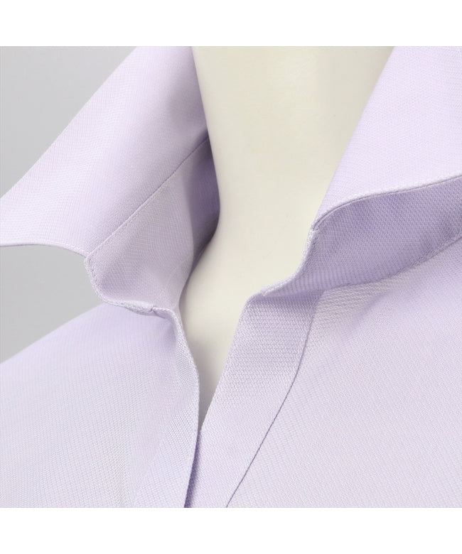トーキョーシャツ TOKYO SHIRTS 形態安定ノーアイロン スキッパー衿 七分袖レディースシャツ （パープル） パープル
