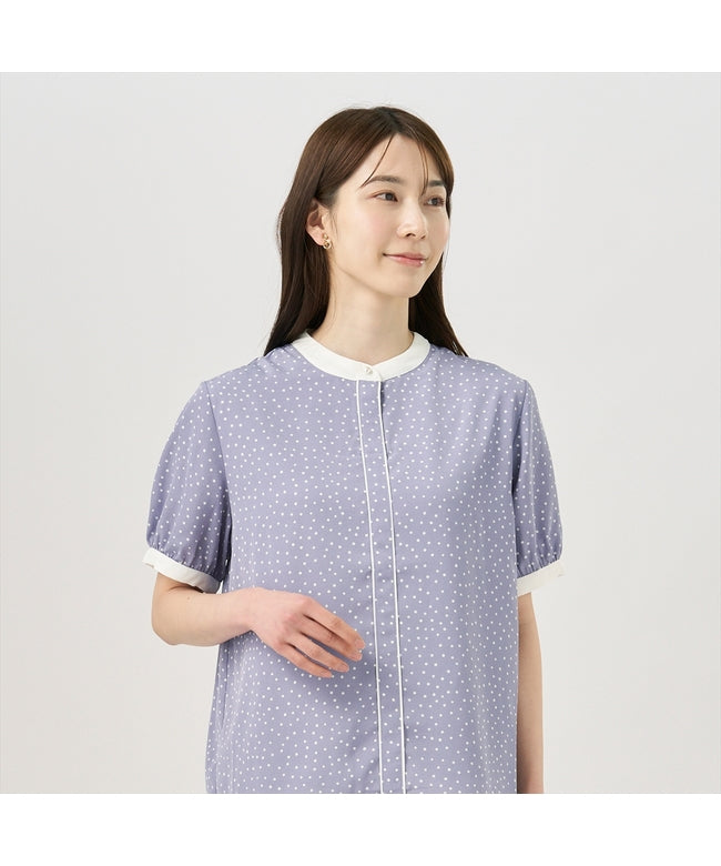 TOKYO SHIRTS Blouse Color Dot Five-Quarter Sleeve Off White Women's