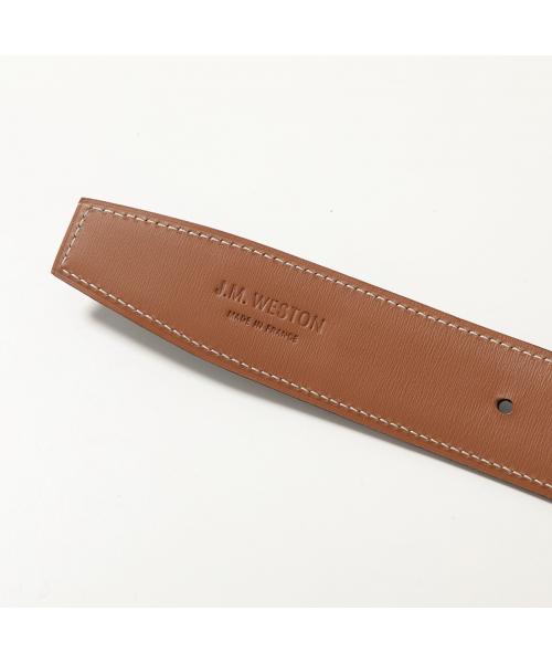 ジェイエムウエストン J.M. WESTON J.M.WESTON ベルト 703510100S00 レザー ロゴ （ブラック×ブラウン） ブラック×ブラウン