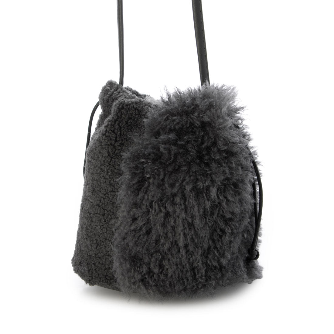 ティーエスエル T.S.L 素材切り替えエコファー巾着バッグ （グレー） グレー