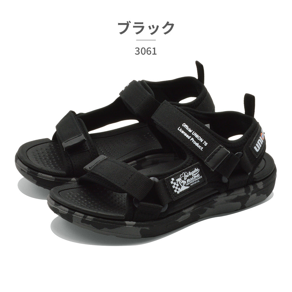 ツルヤ TSURUYA Union 76 Lubricants サンダル キッズ 3061 ユニオンナナロクスポーツサンダル （ブラック） ブラック