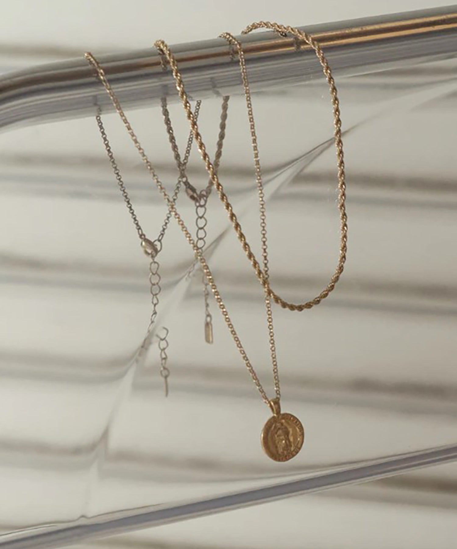 ゴールディ GOLDY 【GOLDY】ツイストチェーン チェーン レイヤード ネックレス ゴールド シルバー 二重 アクセサリー コインネックレス / 3230409