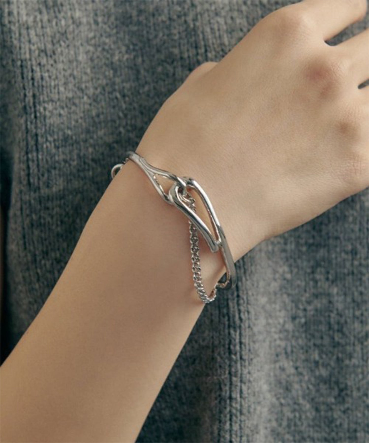 ゴールディ GOLDY アレルギー対応 ミックスチェーンブレスレット 4240202 （シルバー） シルバー