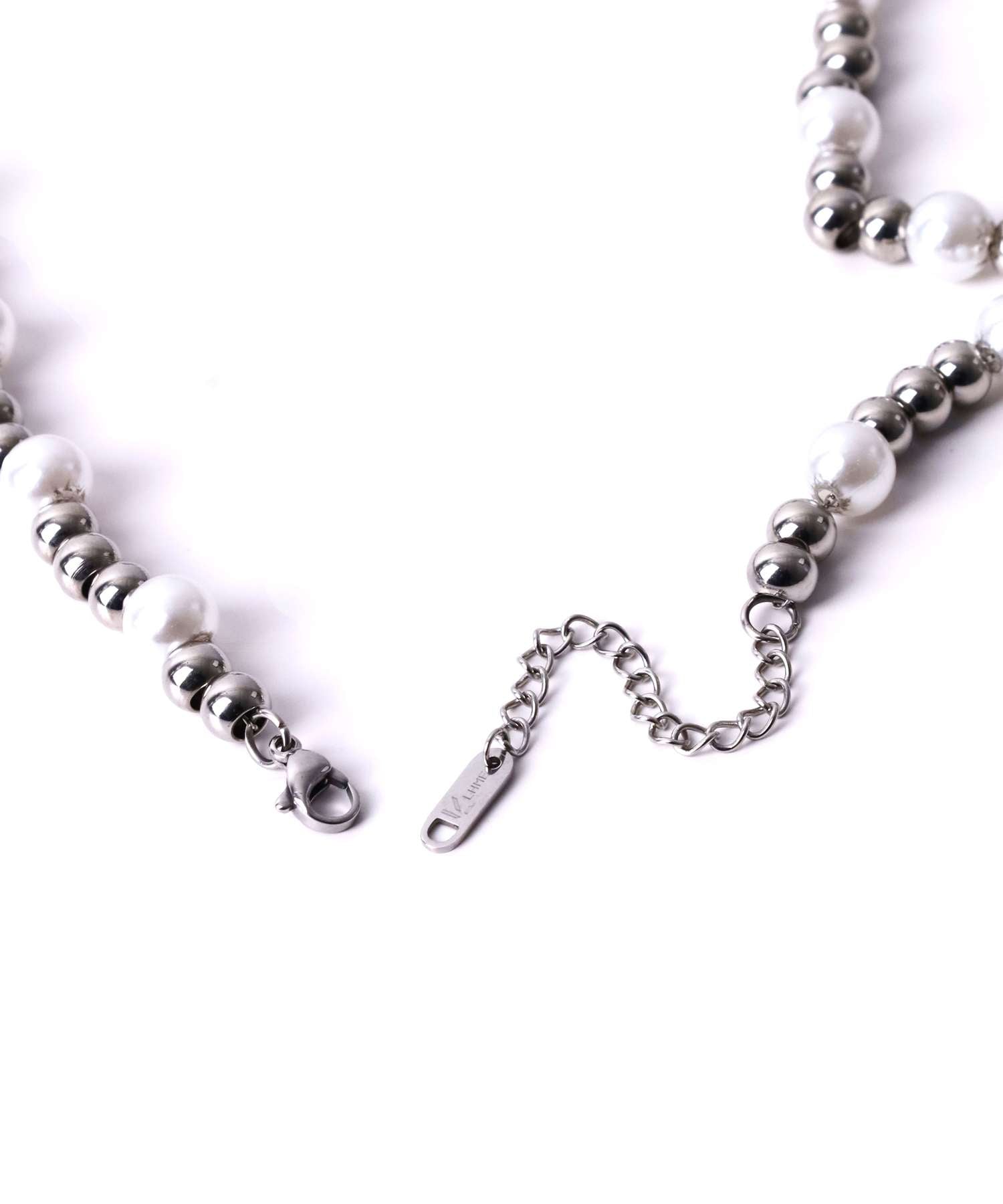 エルエイチエムイー LHME 【WEB限定】“MELLOW”パールミックスボールチェーンネックレス/ラージ/サージカルステンレス（金属アレルギー対応） （ホワイト×シルバー） ホワイト×シルバー