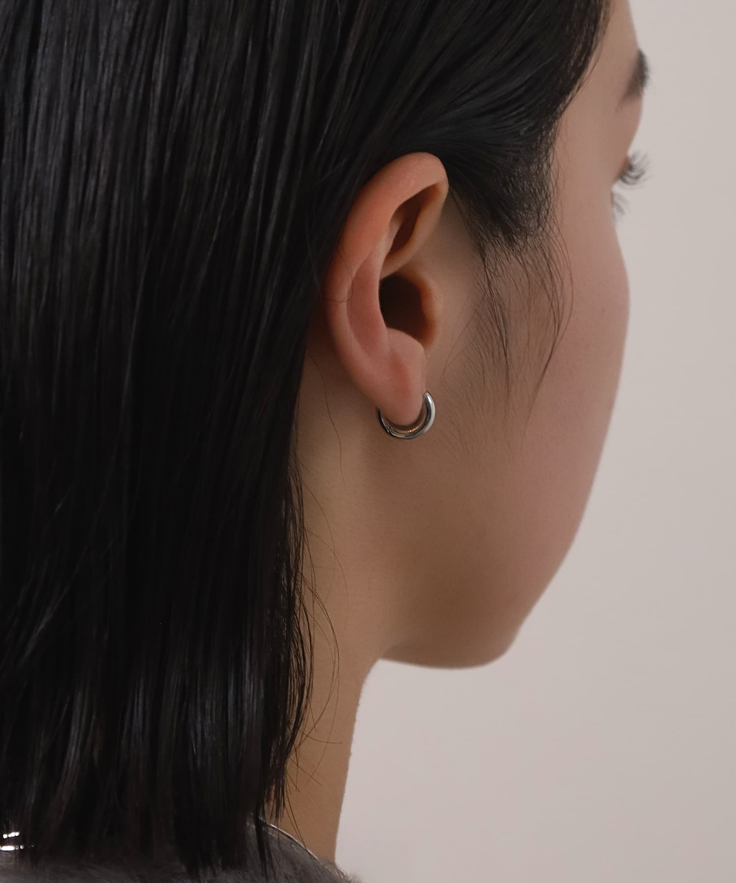 エルエイチエムイー LHME 【WEB限定】”Dear”チャンキーフープピアスS/サージカルステンレス（金属アレルギー対応） （シルバー） シルバー