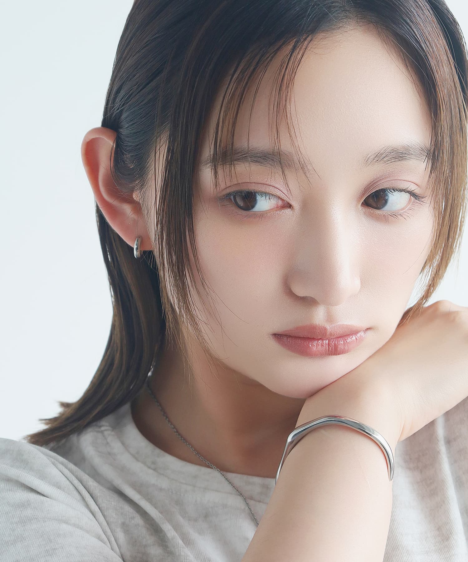 エルエイチエムイー LHME 【WEB限定】”Dear”チャンキーフープピアスS/サージカルステンレス（金属アレルギー対応） （シルバー） シルバー