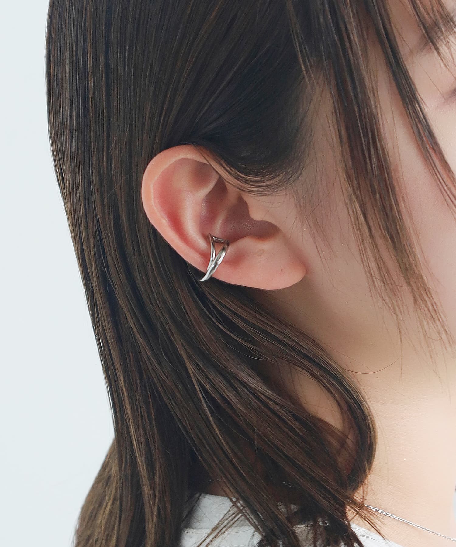エルエイチエムイー LHME 【WEB限定】”Atrium”ブランチダブルイヤーカフ/サージカルステンレス（金属アレルギー対応） （シルバー） シルバー