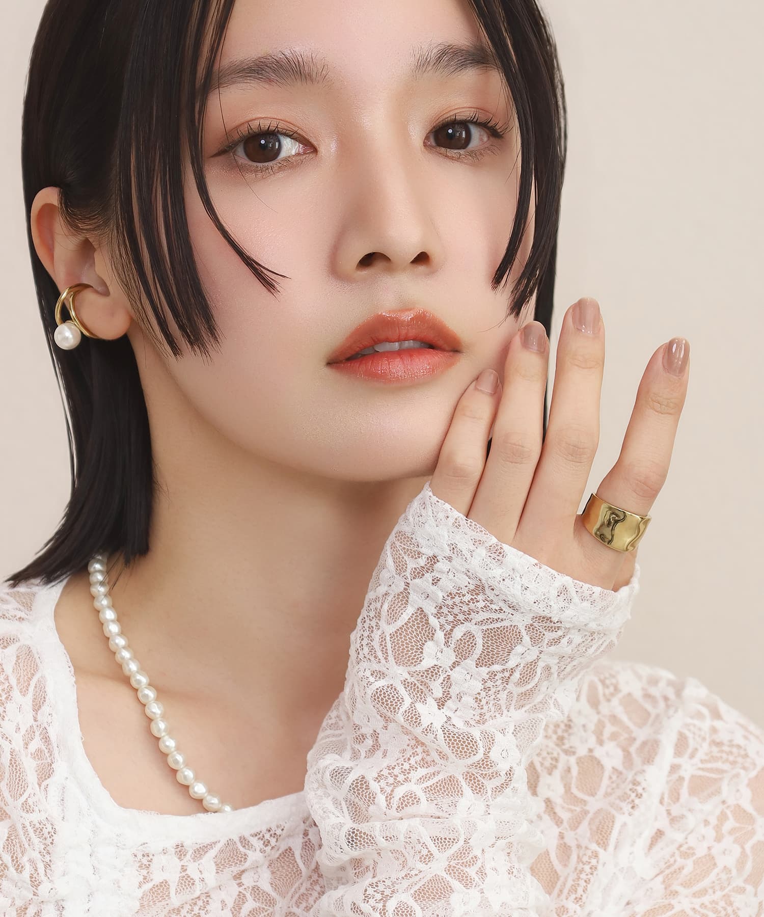 エルエイチエムイー LHME 【WEB限定】”Aqua”リング/サージカルステンレス（金属アレルギー対応） （ゴールド） ゴールド