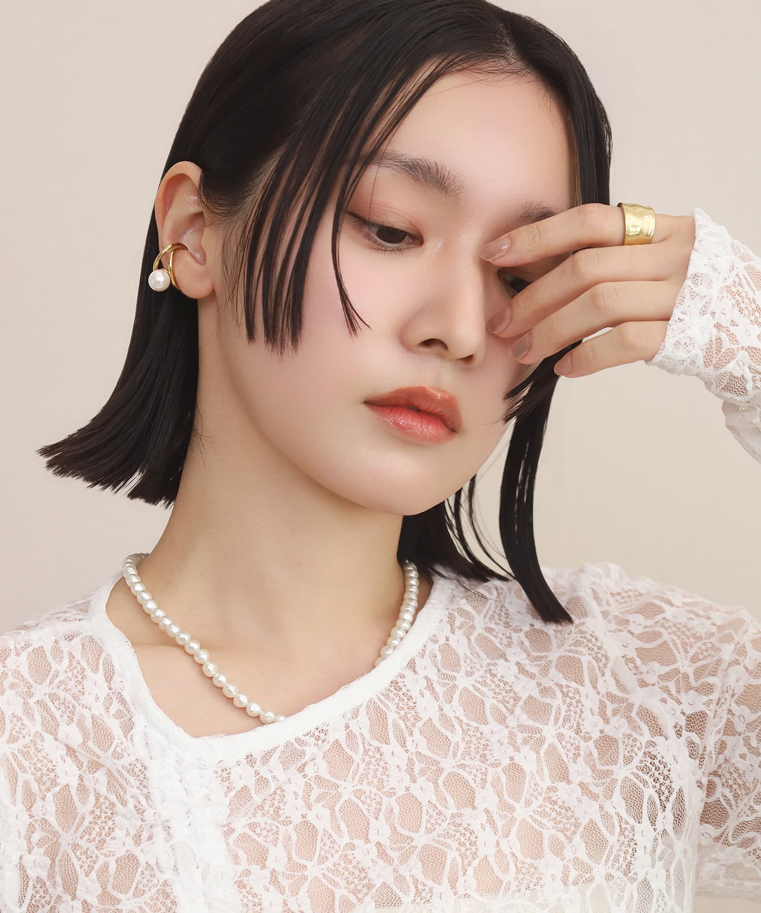 エルエイチエムイー LHME 【WEB限定】”Aqua”リング/サージカルステンレス（金属アレルギー対応） （ゴールド） ゴールド