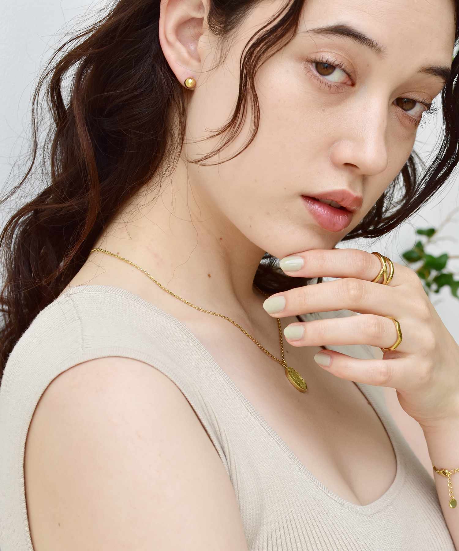 エルエイチエムイー LHME 【WEB限定】”Gleam”コインネックレス/キャット/サージカルステンレス（金属アレルギー対応） （ゴールド） ゴールド