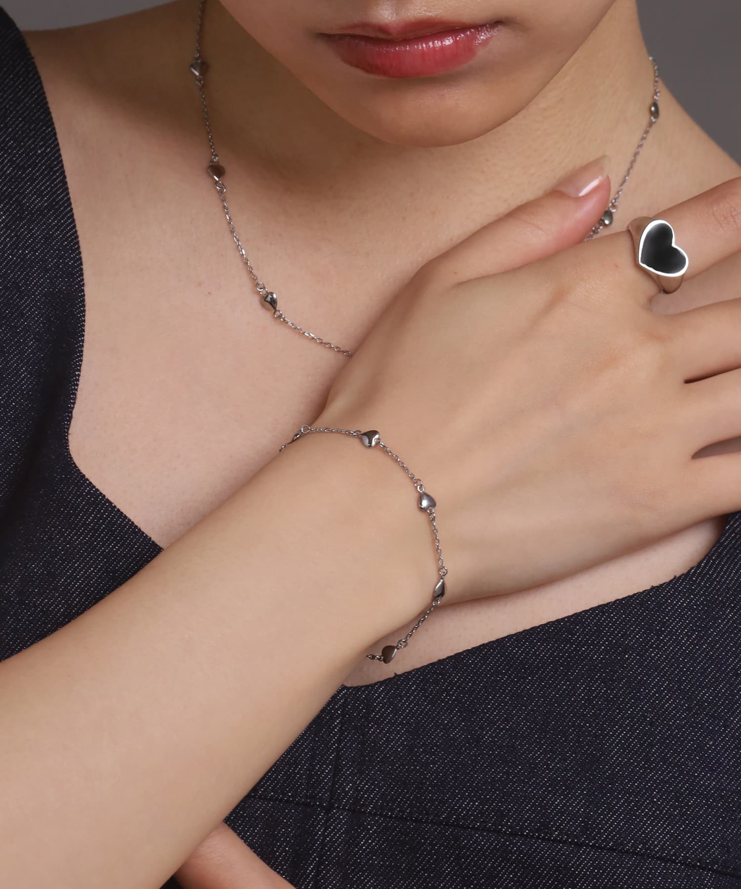 エルエイチエムイー LHME 【WEB限定】“Moment”プチハートブレスレット/サージカルステンレス（金属アレルギー対応） （シルバー） シルバー