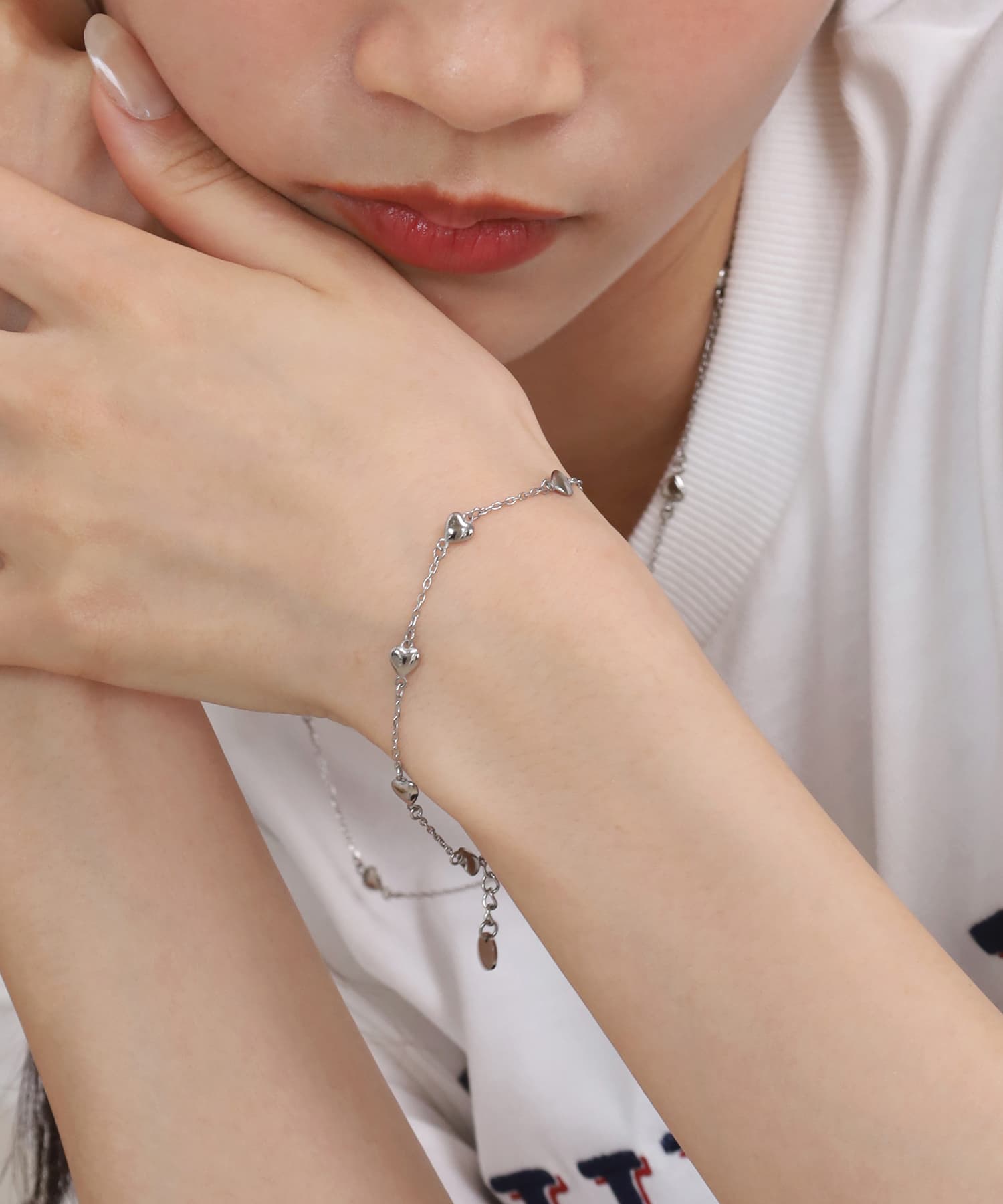エルエイチエムイー LHME 【WEB限定】“Moment”プチハートブレスレット/サージカルステンレス（金属アレルギー対応） （シルバー） シルバー