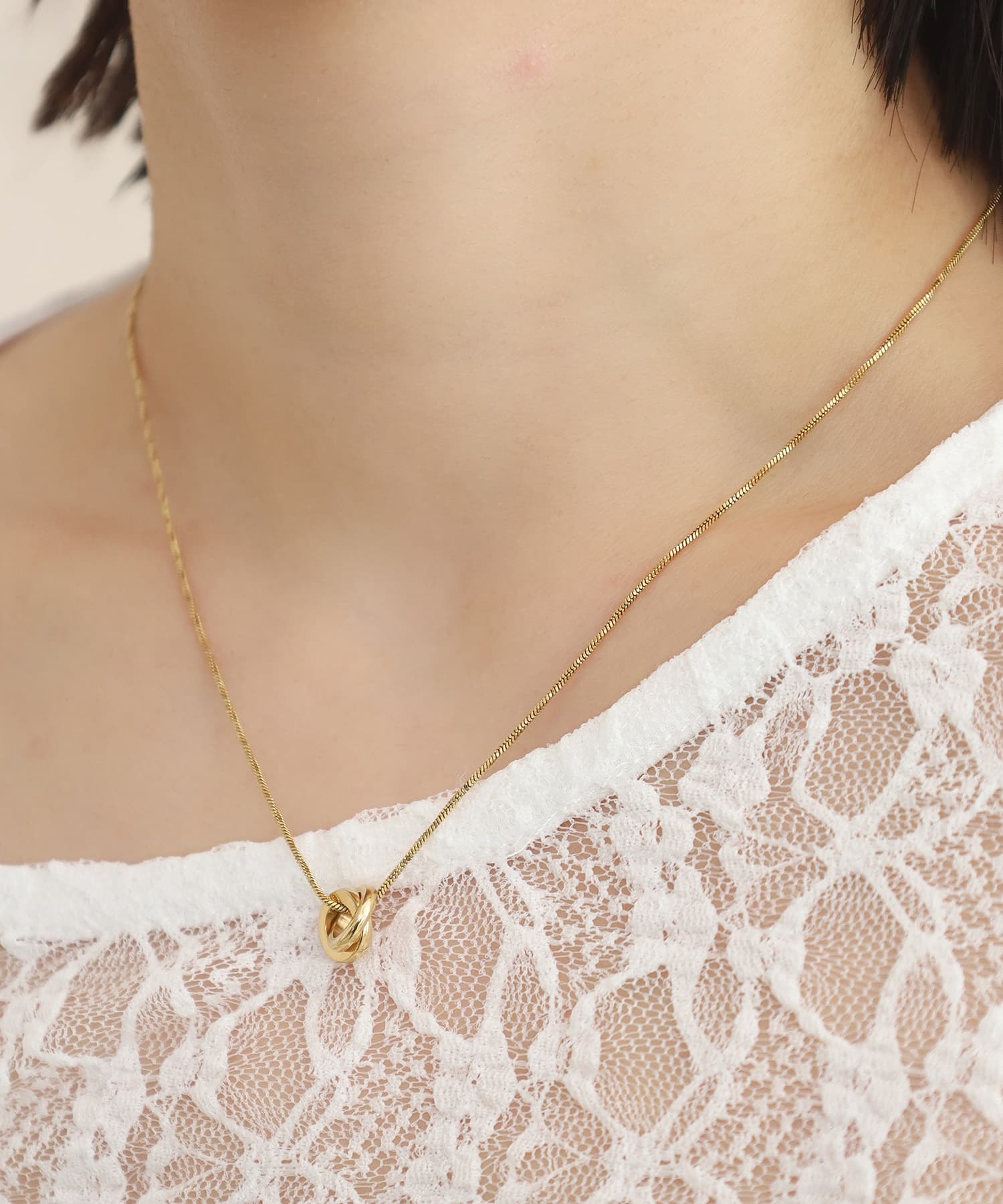 エルエイチエムイー LHME 【WEB限定】”Dear”スリムダブルリングペアネックレス/サージカルステンレス（金属アレルギー対応） （シルバー×ゴールド） シルバー×ゴールド