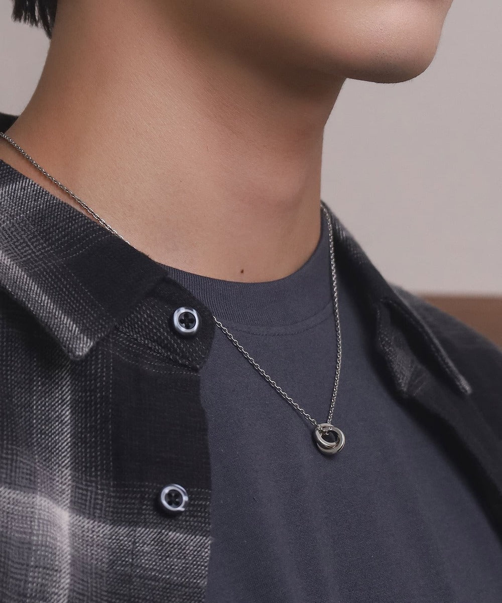 エルエイチエムイー LHME 【WEB限定】”Dear”スリムダブルリングペアネックレス/サージカルステンレス（金属アレルギー対応） （シルバー×ゴールド） シルバー×ゴールド