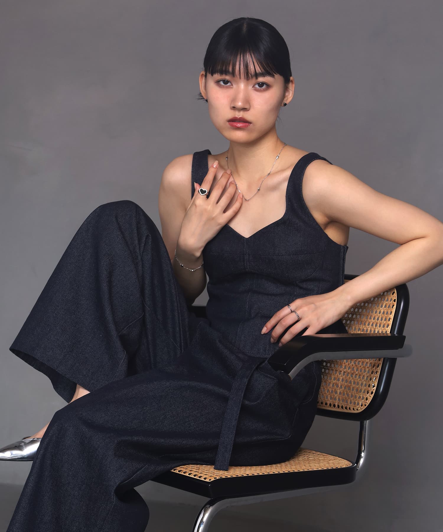 エルエイチエムイー LHME 【WEB限定】“Moment”ハートリング/ブラック/サージカルステンレス（金属アレルギー対応） （シルバー） シルバー