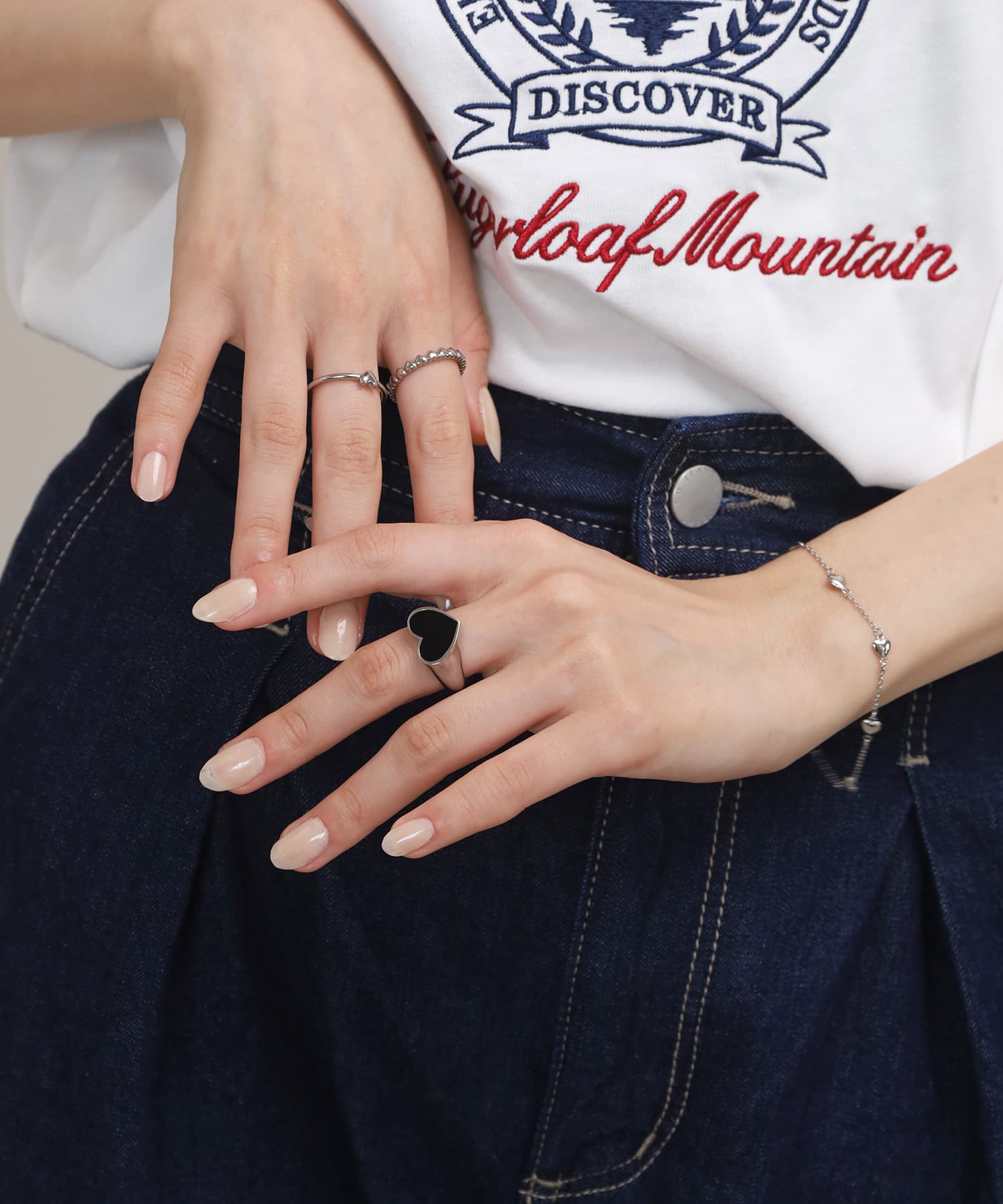 エルエイチエムイー LHME 【WEB限定】“Moment”ハートリング/ブラック/サージカルステンレス（金属アレルギー対応） （シルバー） シルバー
