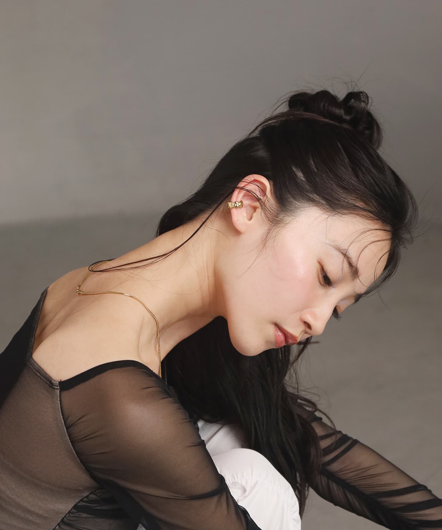 エルエイチエムイー LHME 【WEB限定】“Moment”ハートエタニティイヤーカフ/サージカルステンレス（金属アレルギー対応） （ゴールド） ゴールド