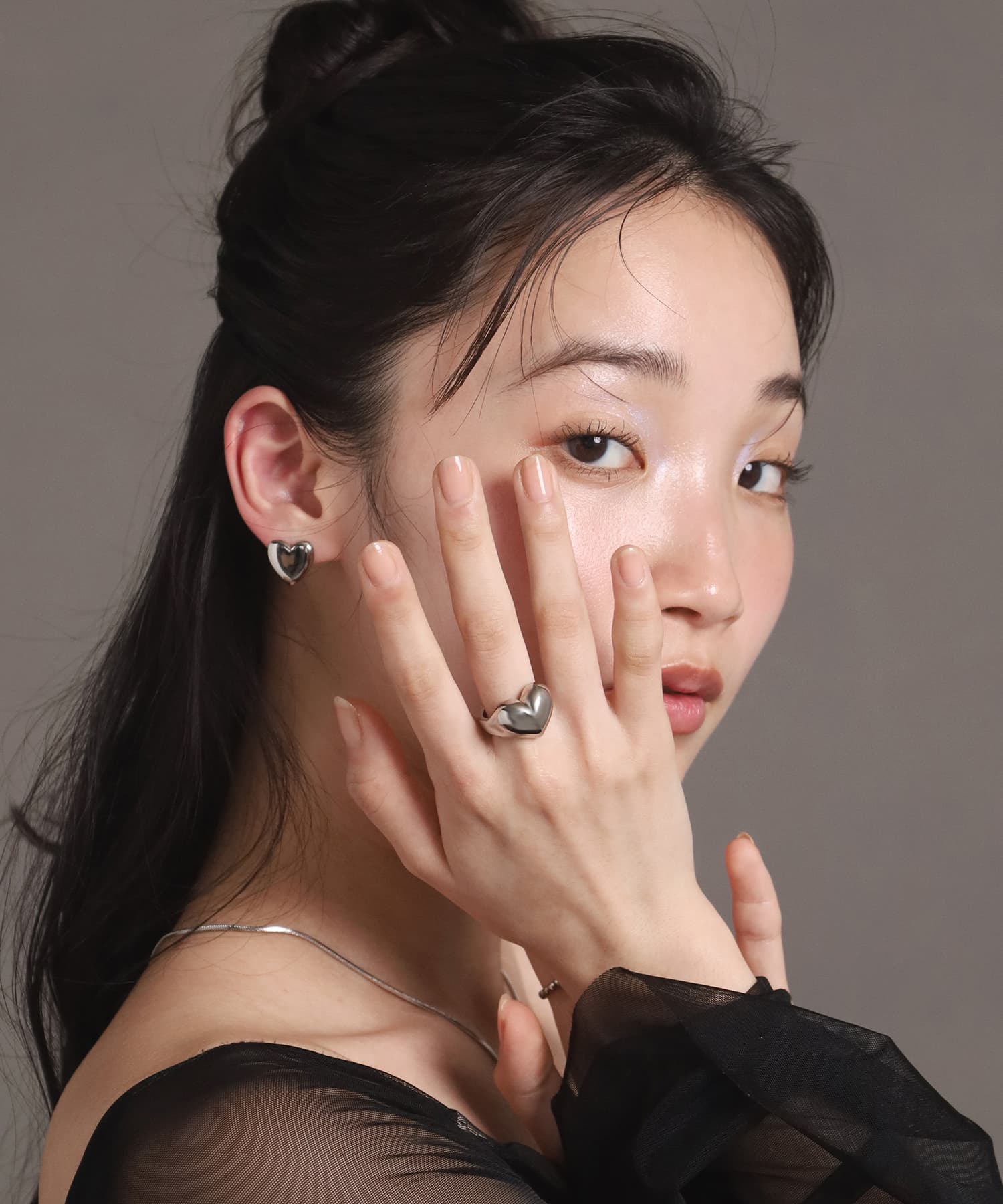 エルエイチエムイー LHME 【WEB限定】“Moment”プランプハートリング/サージカルステンレス（金属アレルギー対応） （シルバー） シルバー