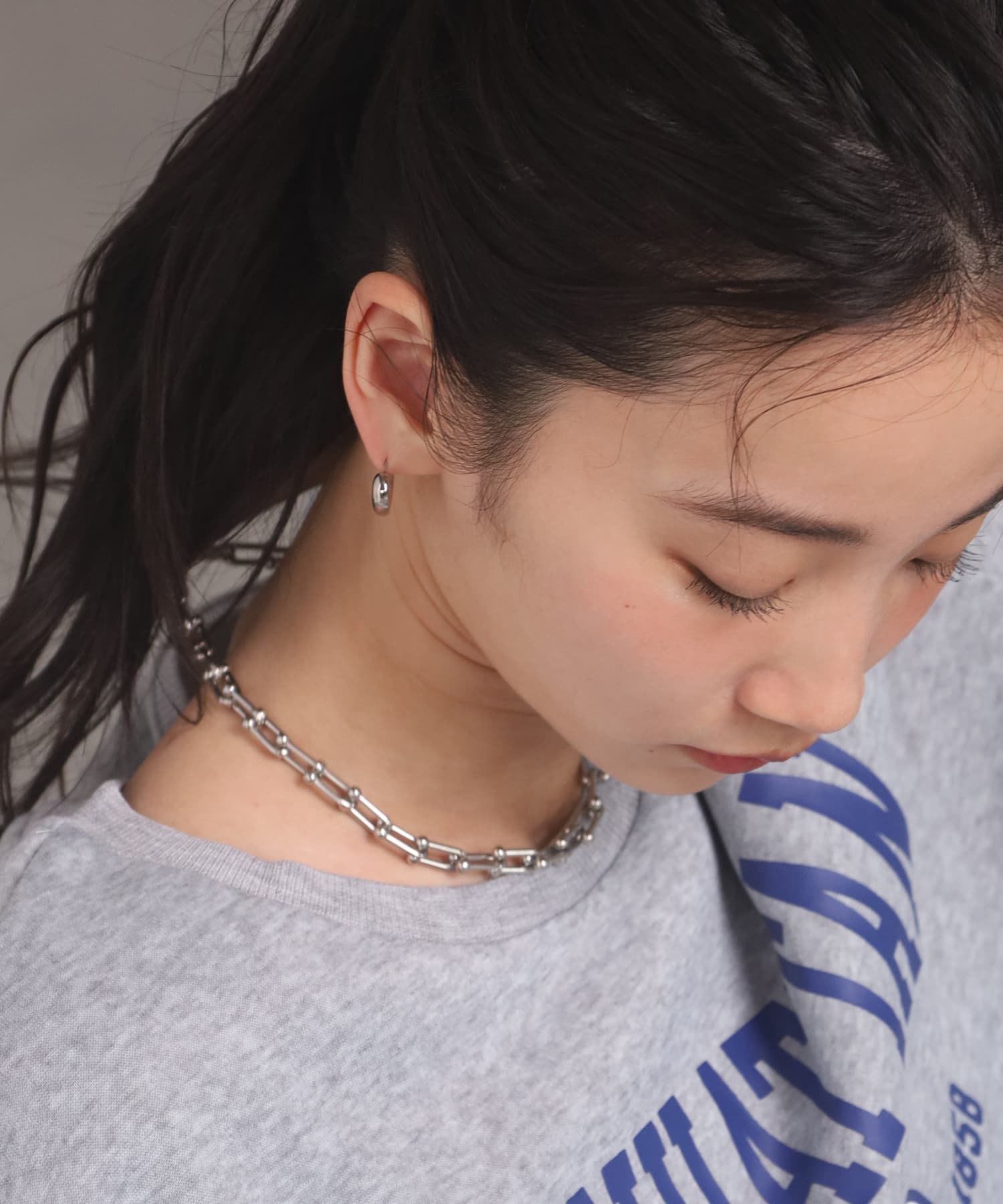 エルエイチエムイー LHME “Moment”リンクホースシューチェーンネックレス/サージカルステンレス316L（金属アレルギー対応） （シルバー） シルバー
