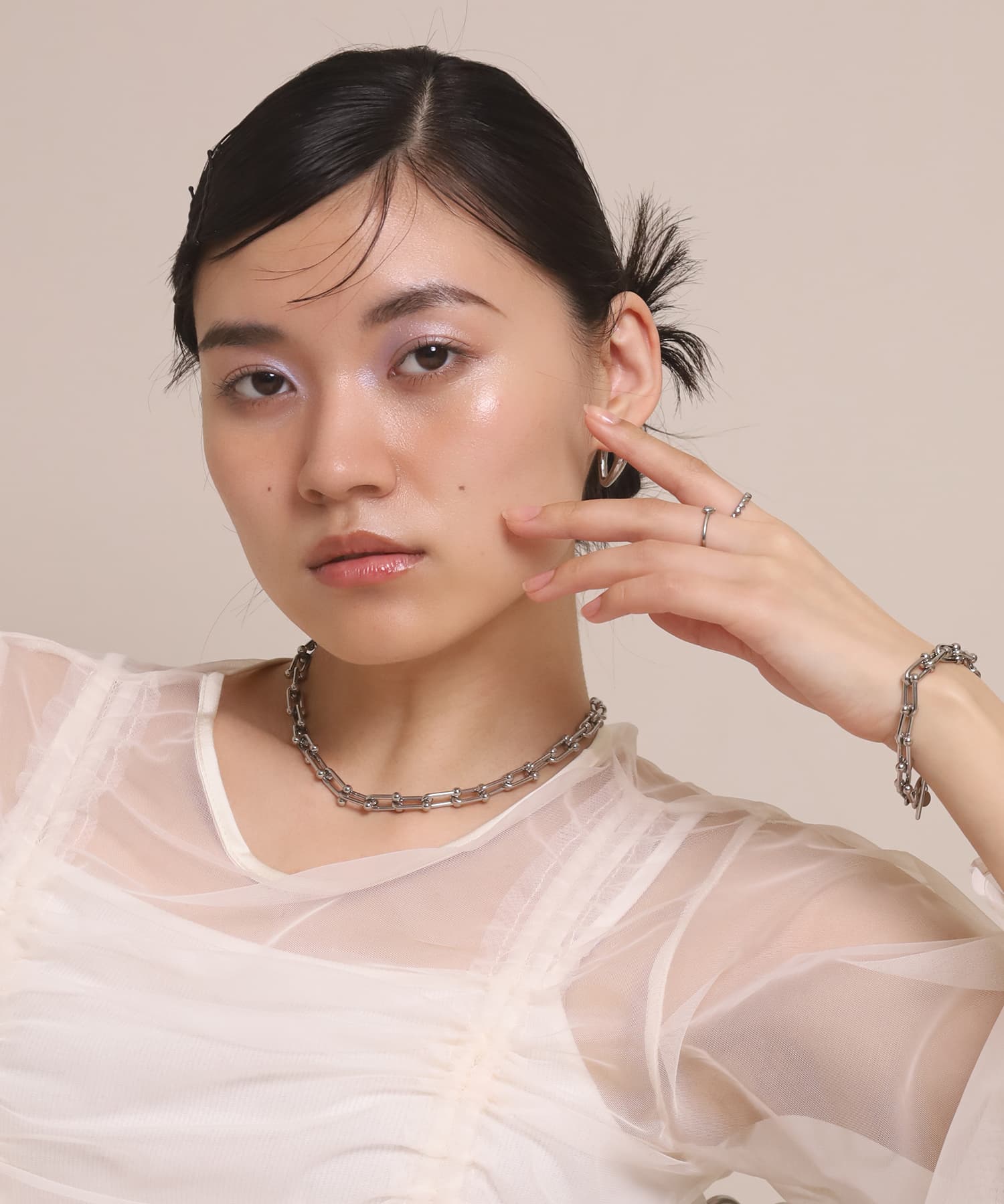 エルエイチエムイー LHME “Moment”リンクホースシューチェーンネックレス/サージカルステンレス316L（金属アレルギー対応） （シルバー） シルバー