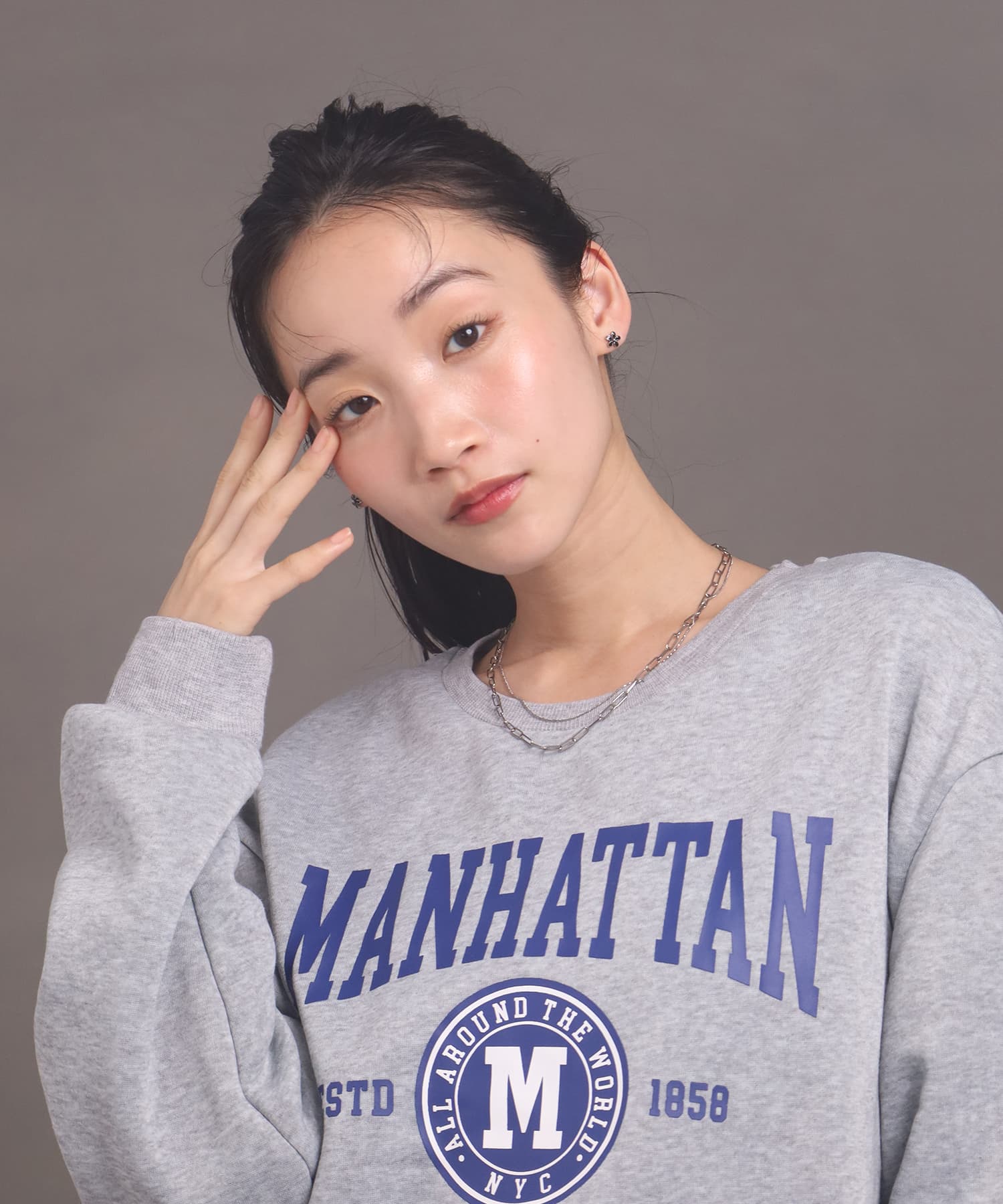 エルエイチエムイー LHME 【WEB限定】“Moment”2連チェーンネックレス/オーバル×スクリュー/サージカルステンレス（金属アレルギー対応） （シルバー） シルバー
