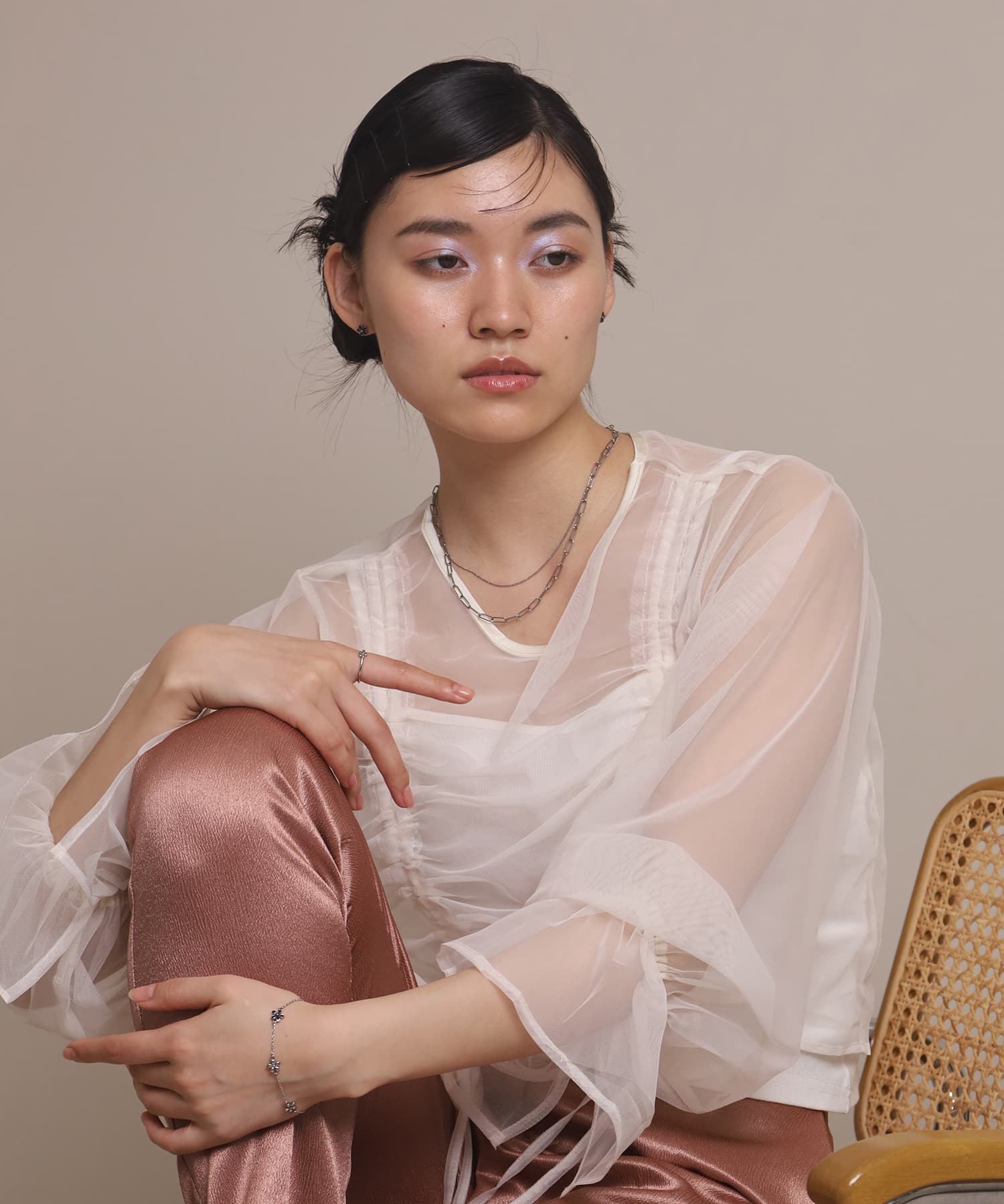 エルエイチエムイー LHME 【WEB限定】“Moment”2連チェーンネックレス/オーバル×スクリュー/サージカルステンレス（金属アレルギー対応） （シルバー） シルバー