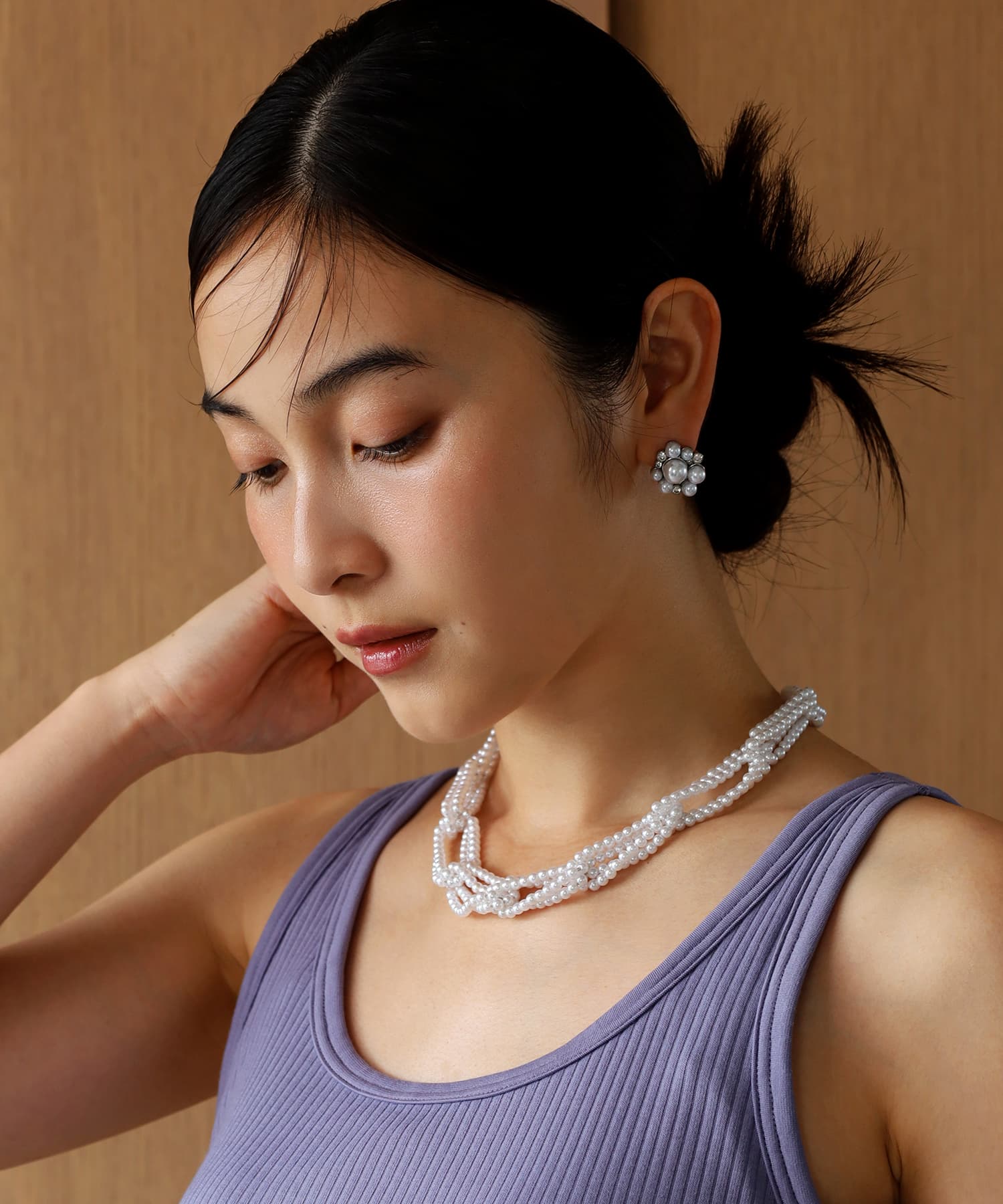 エルエイチエムイー LHME 【WEB限定】“MELLOW”パールビジューピアス/サージカルステンレス（金属アレルギー対応） （シルバー） シルバー