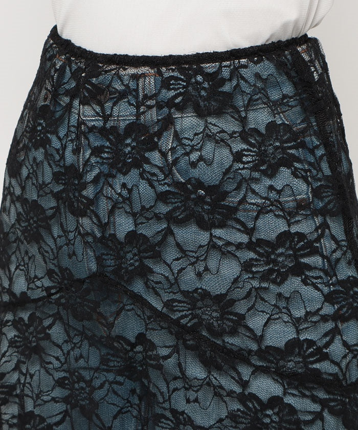 メゾンブリーズ MAISON BREEZE 【MAISON BREEZE】レースアシメレースレイヤードエプロンスカート SCCH565