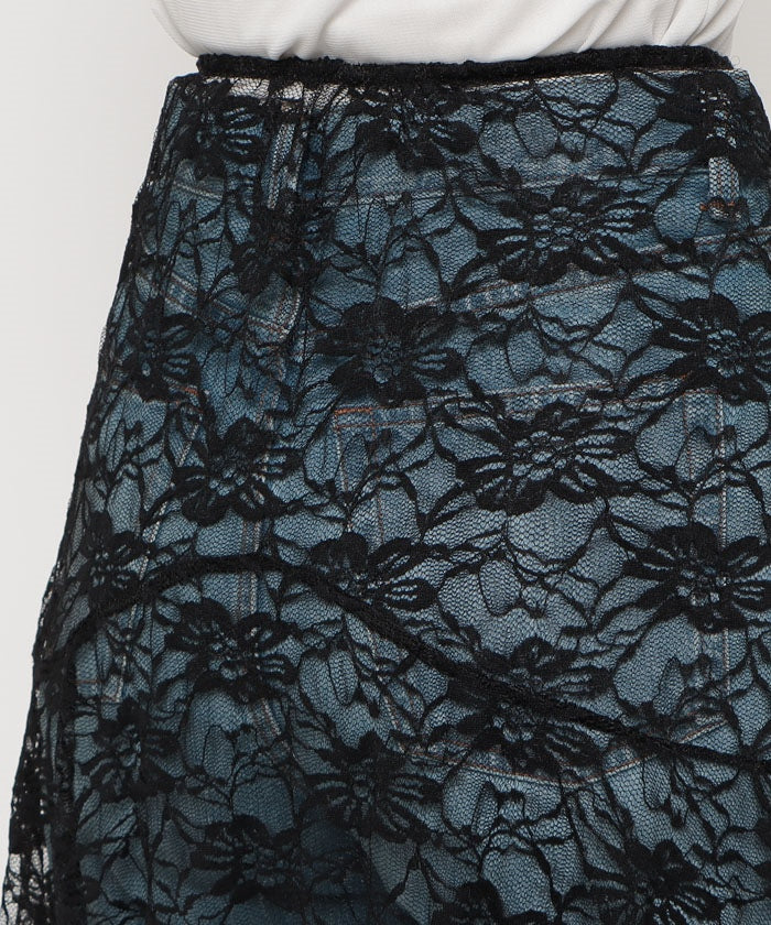 メゾンブリーズ MAISON BREEZE 【MAISON BREEZE】レースアシメレースレイヤードエプロンスカート SCCH565