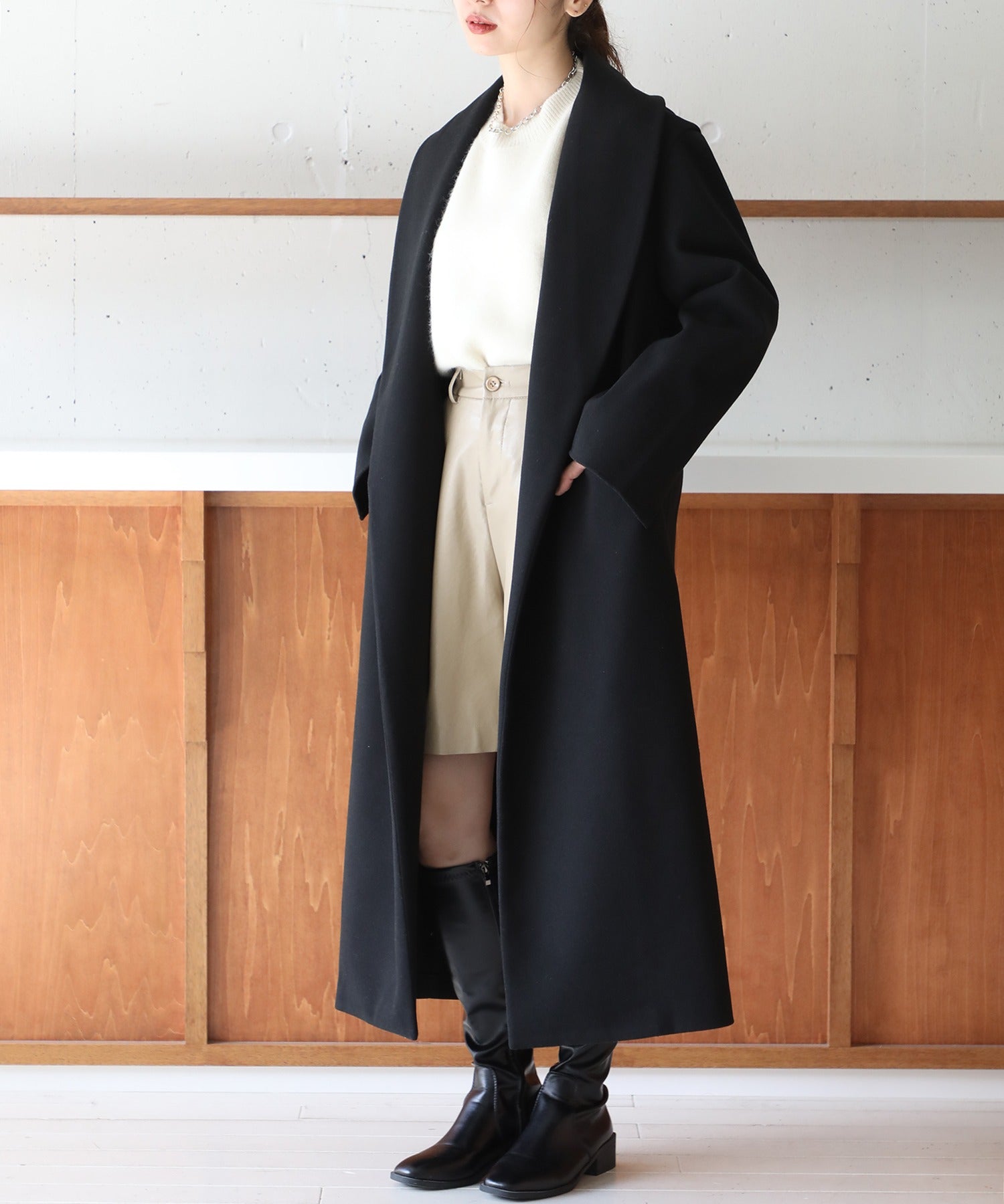 メゾンブリーズ MAISON BREEZE 【谷まりあさん着用◎SWEET掲載品商品】【MAISON BREEZE】アウター コート ガウンコート 無地 ロング丈 オーバーシルエット リバーライク