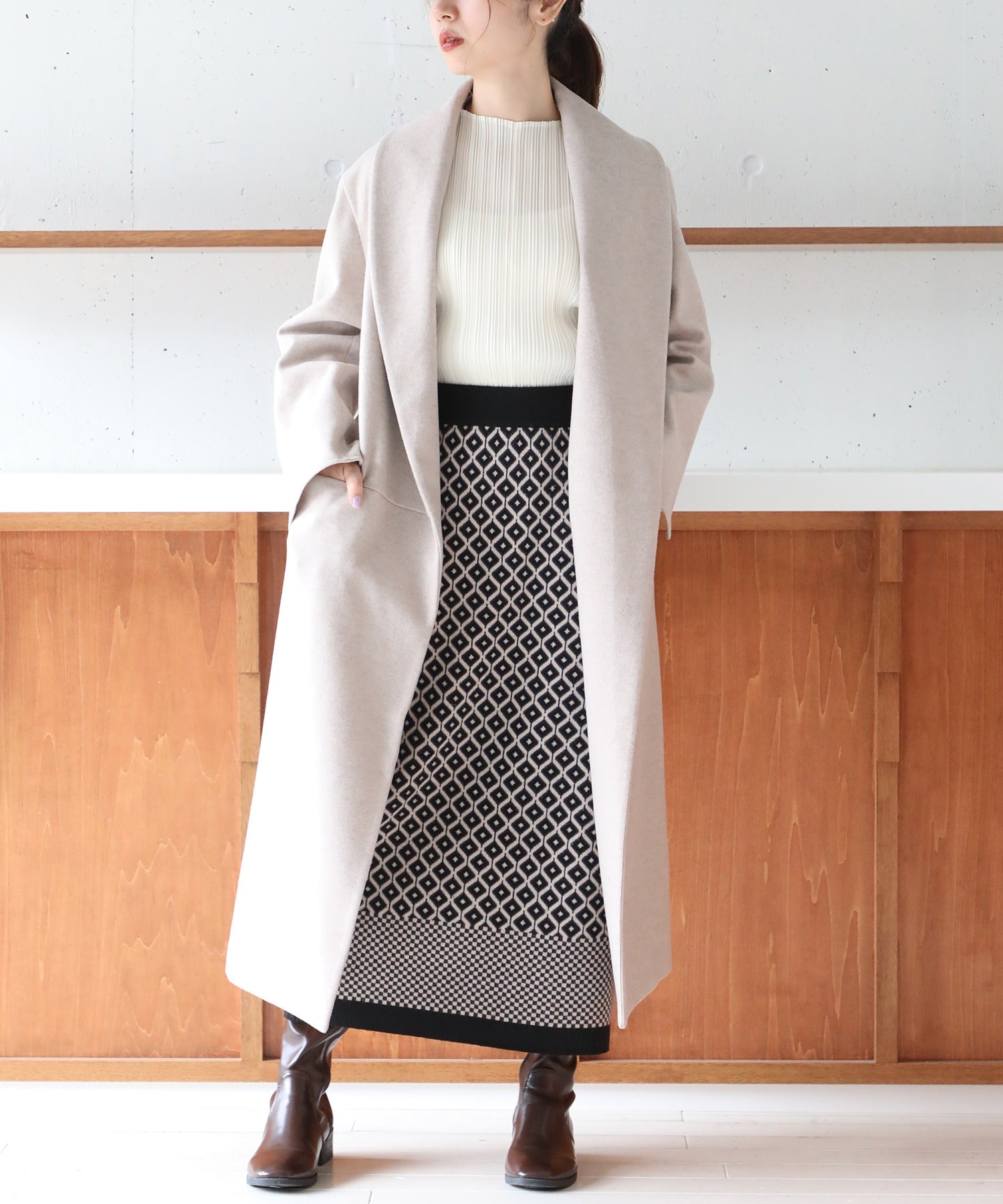 メゾンブリーズ MAISON BREEZE 【谷まりあさん着用◎SWEET掲載品商品】【MAISON BREEZE】アウター コート ガウンコート 無地 ロング丈 オーバーシルエット リバーライク