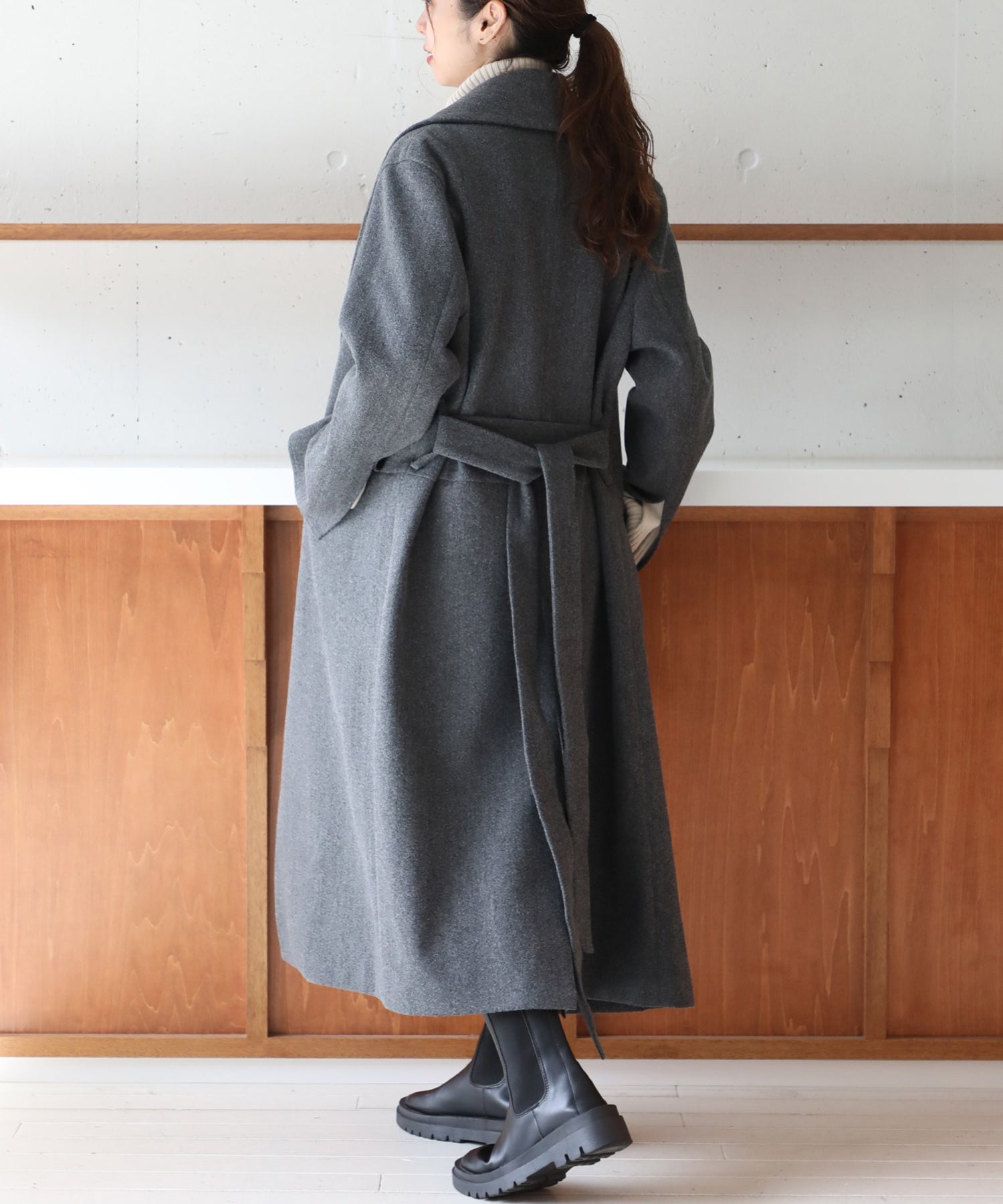 メゾンブリーズ MAISON BREEZE 【谷まりあさん着用◎SWEET掲載品商品】【MAISON BREEZE】アウター コート ガウンコート 無地 ロング丈 オーバーシルエット リバーライク