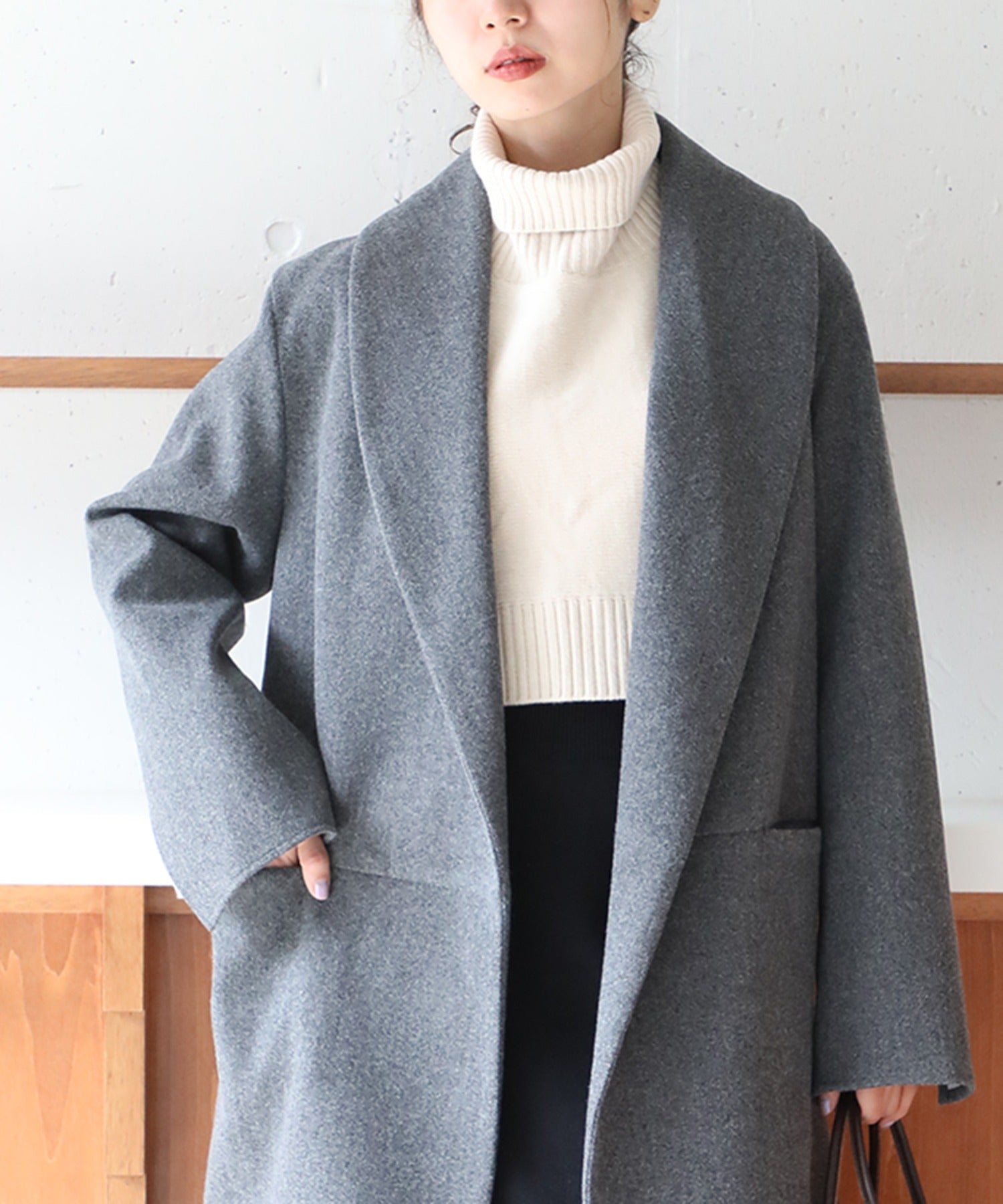 メゾンブリーズ MAISON BREEZE 【谷まりあさん着用◎SWEET掲載品商品】【MAISON BREEZE】アウター コート ガウンコート 無地 ロング丈 オーバーシルエット リバーライク