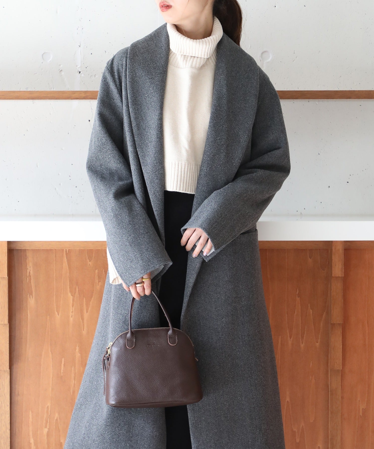 メゾンブリーズ MAISON BREEZE 【谷まりあさん着用◎SWEET掲載品商品】【MAISON BREEZE】アウター コート ガウンコート 無地 ロング丈 オーバーシルエット リバーライク