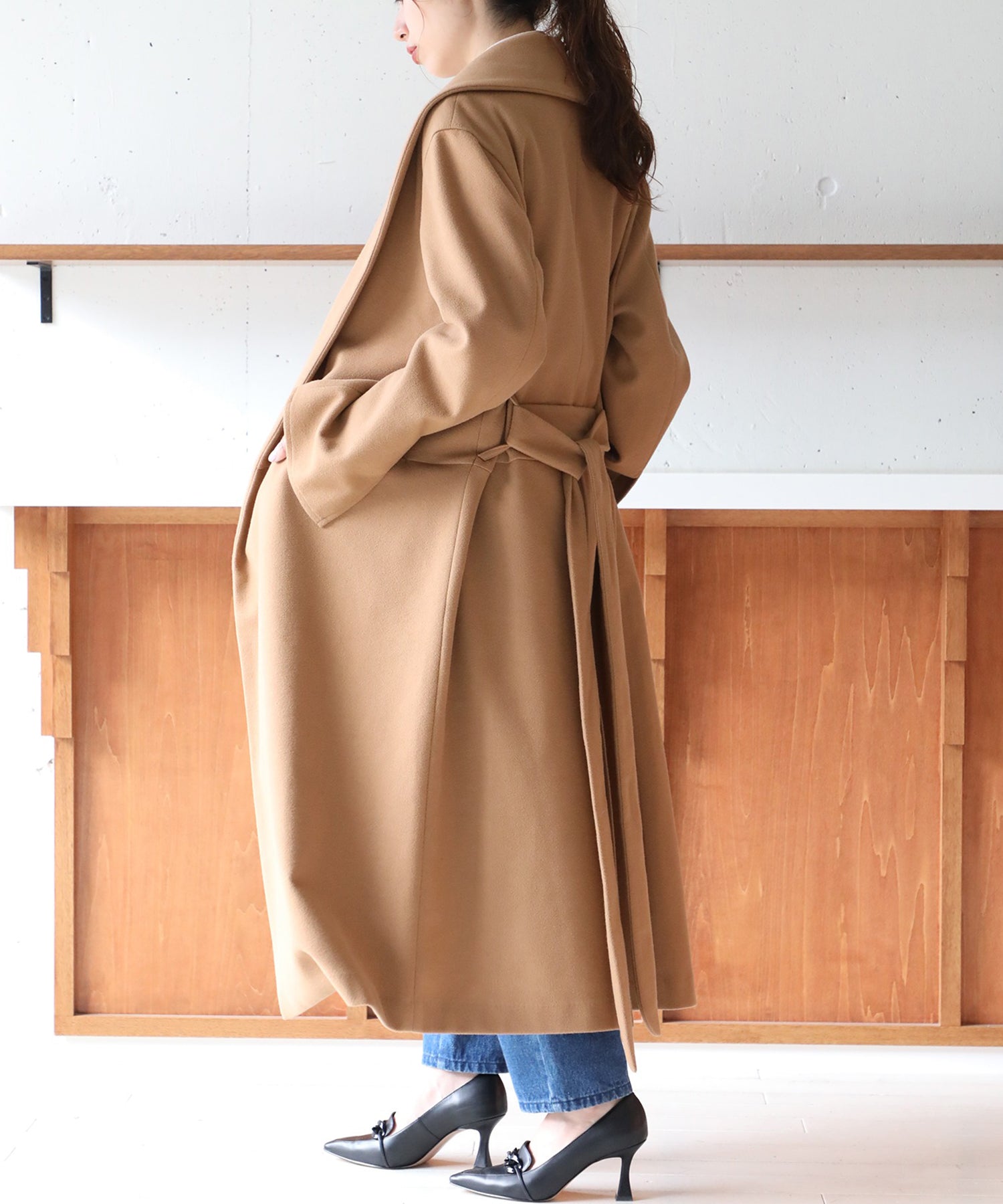 メゾンブリーズ MAISON BREEZE 【谷まりあさん着用◎SWEET掲載品商品】【MAISON BREEZE】アウター コート ガウンコート 無地 ロング丈 オーバーシルエット リバーライク