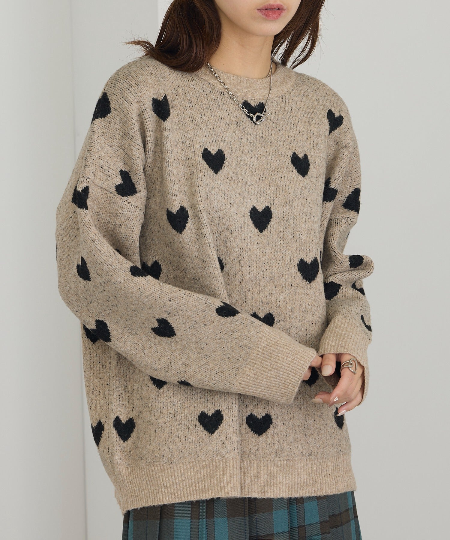 MAISON BREEZE ハート JQニット プルオーバー 長袖 ゆったり