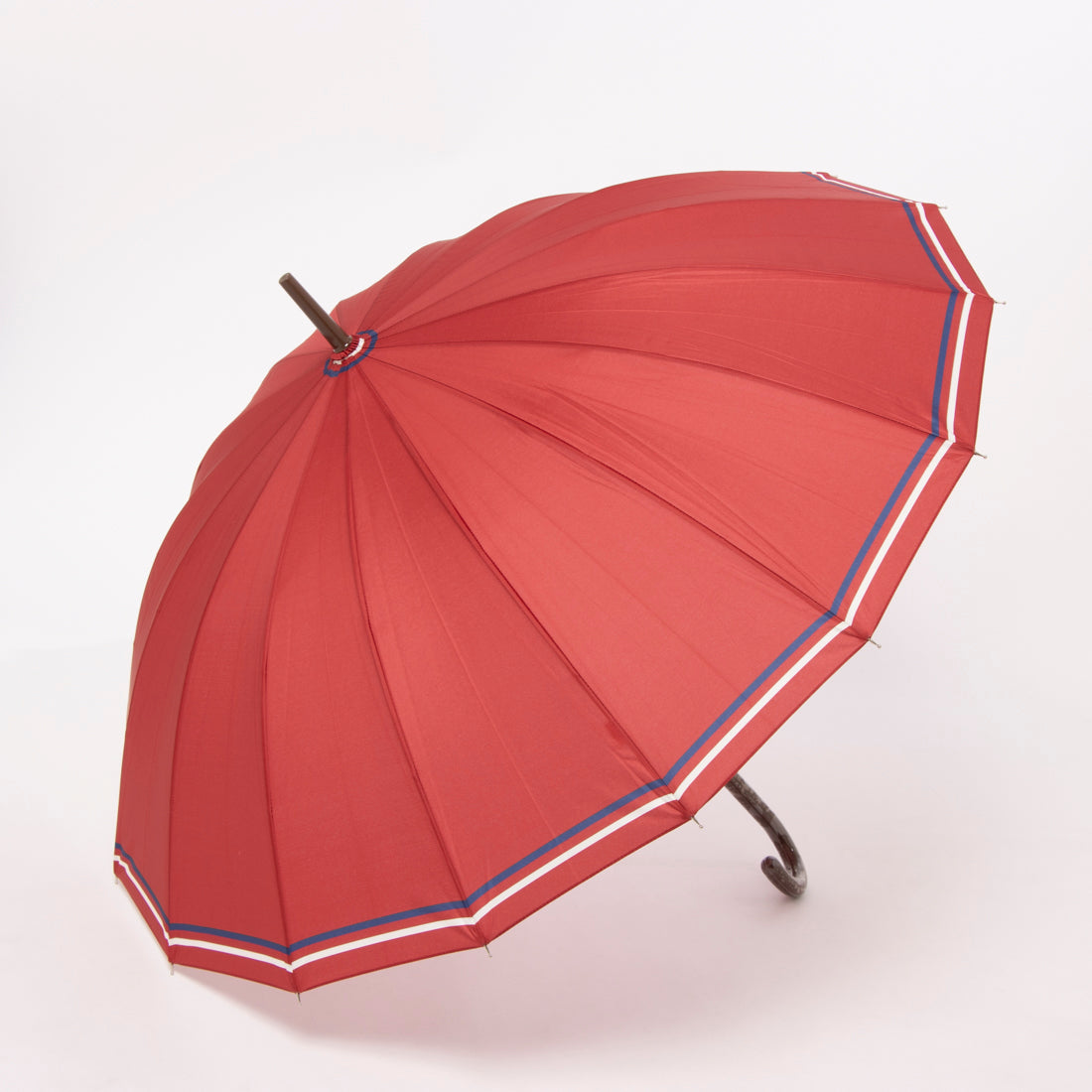 メゾンブリーズ MAISON BREEZE 55cm 16本骨傘 2線ボーダー柄 （レッド） レッド