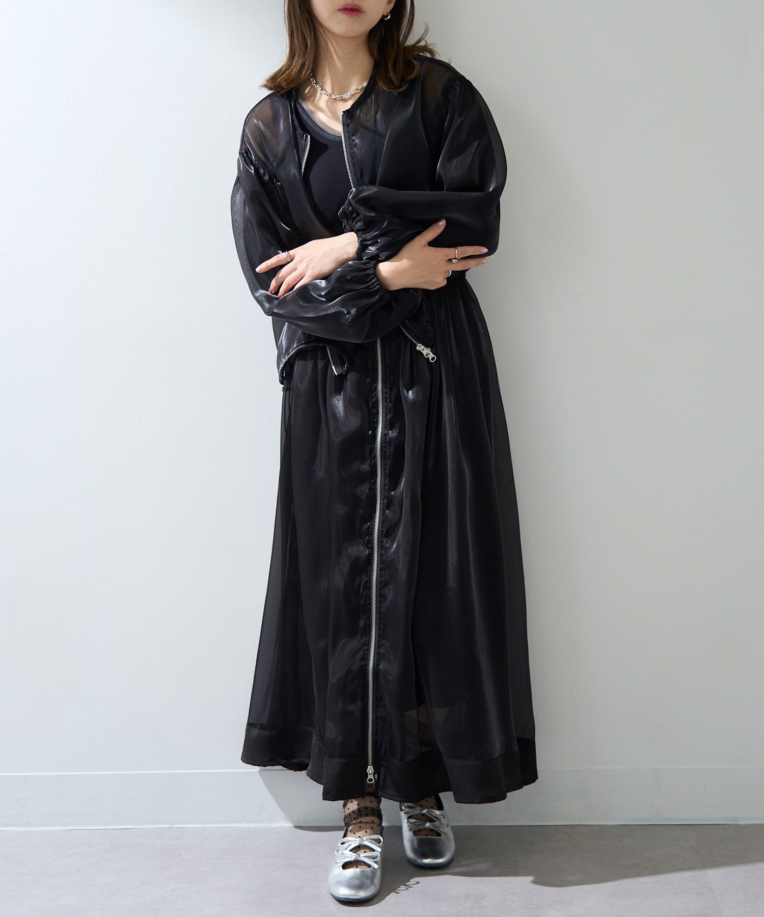 MAISON BREEZE reveur リボン パンプス シルバー ローヒール メタリック フラットシューズ シューズ 靴 エナメル （シルバー） シルバー